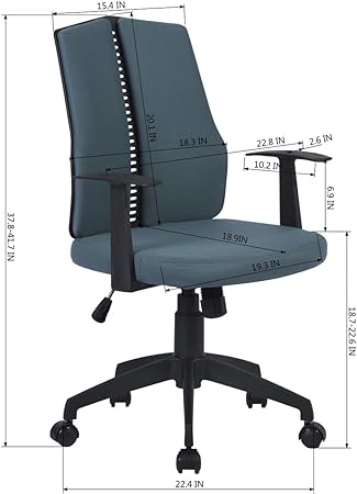 Homylin Home Office Chair Ergonomic Chair Office Chair with Breathable Mesh Seat/Lumbar Support/Armrest, Executive Rolling Swivel Adjustable Task Chair for Teens Adults, Dark Blue