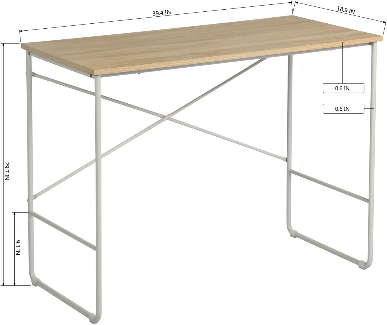 Homylin 40 Inch Writing Desk Simple Computer Table Small Size Stable Study Desk Laptop Table Notebook Desk for Home Office Console Table, Oak