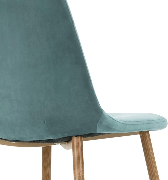 Homylin Velvet Dining Chairs Set of 2, Modern Mid-Century Style Dining Room Side Chairs Accent Chairs with Metal Legs Comfortable for Kitchen Lounge Farmhouse, Aqua, 2PCS