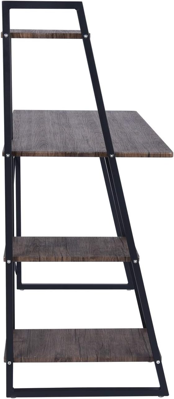 Homylin Computer Desk 39.4 inch Small Study Writing Table with Wooden Storage Shelves Morden Laptop Desks for Home Office Bedroom, Brown