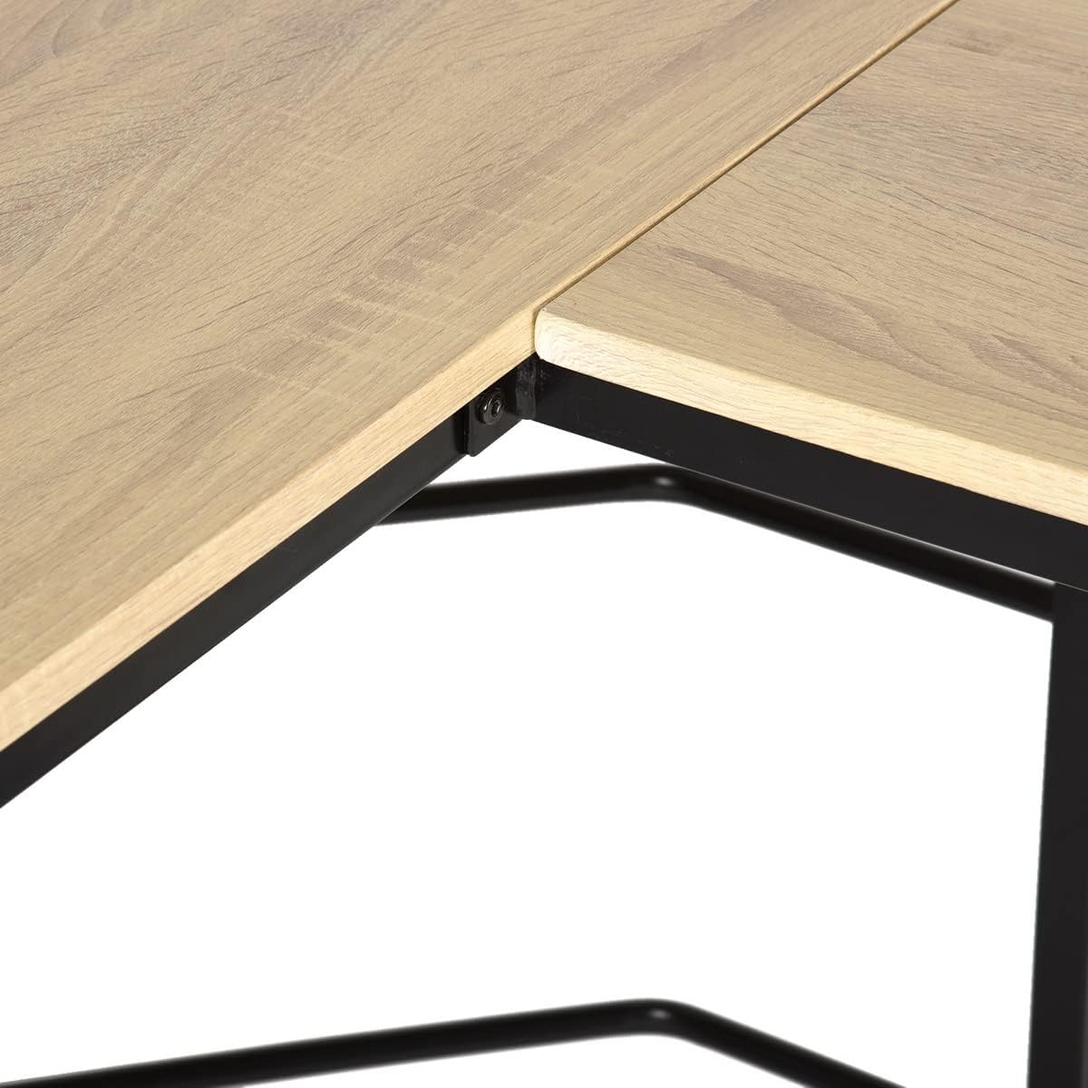 Homylin L-Shaped Desks, 50.4'' Home Office Corner Desk Study Writing Office Table Laptop PC Writing Gaming Table for Home Office Bedroom Saves Space, Oak
