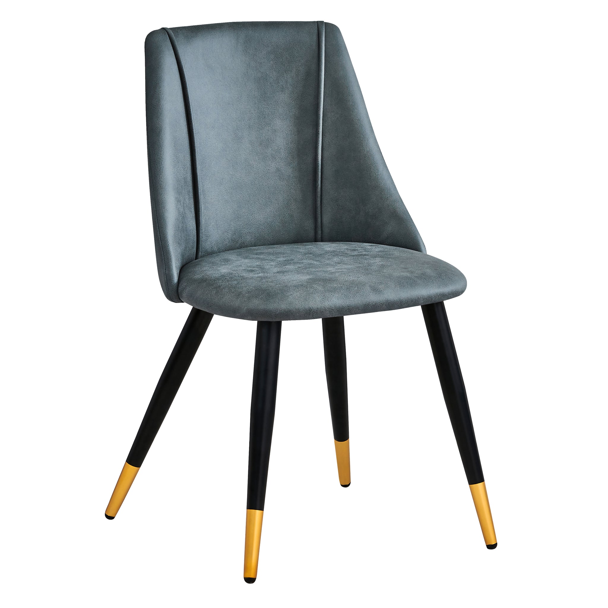 Homylin Dining Chairs Set of 2, Soft Suede Cushioned Modern Kitchen Chairs, Armless Lounge Chairs with Black and Gold Legs for Kitchens, Living and Dining Rooms, Dark Green.