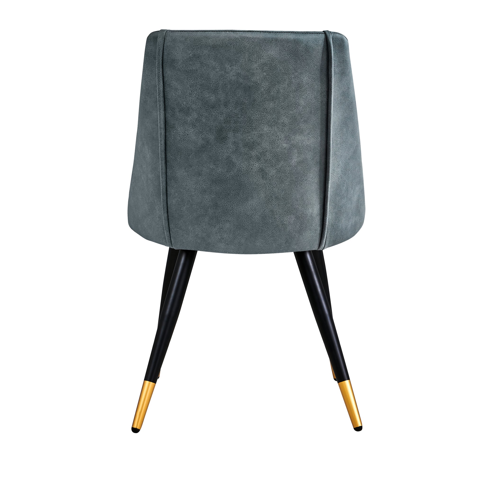 Homylin Dining Chairs Set of 2, Soft Suede Cushioned Modern Kitchen Chairs, Armless Lounge Chairs with Black and Gold Legs for Kitchens, Living and Dining Rooms, Dark Green.