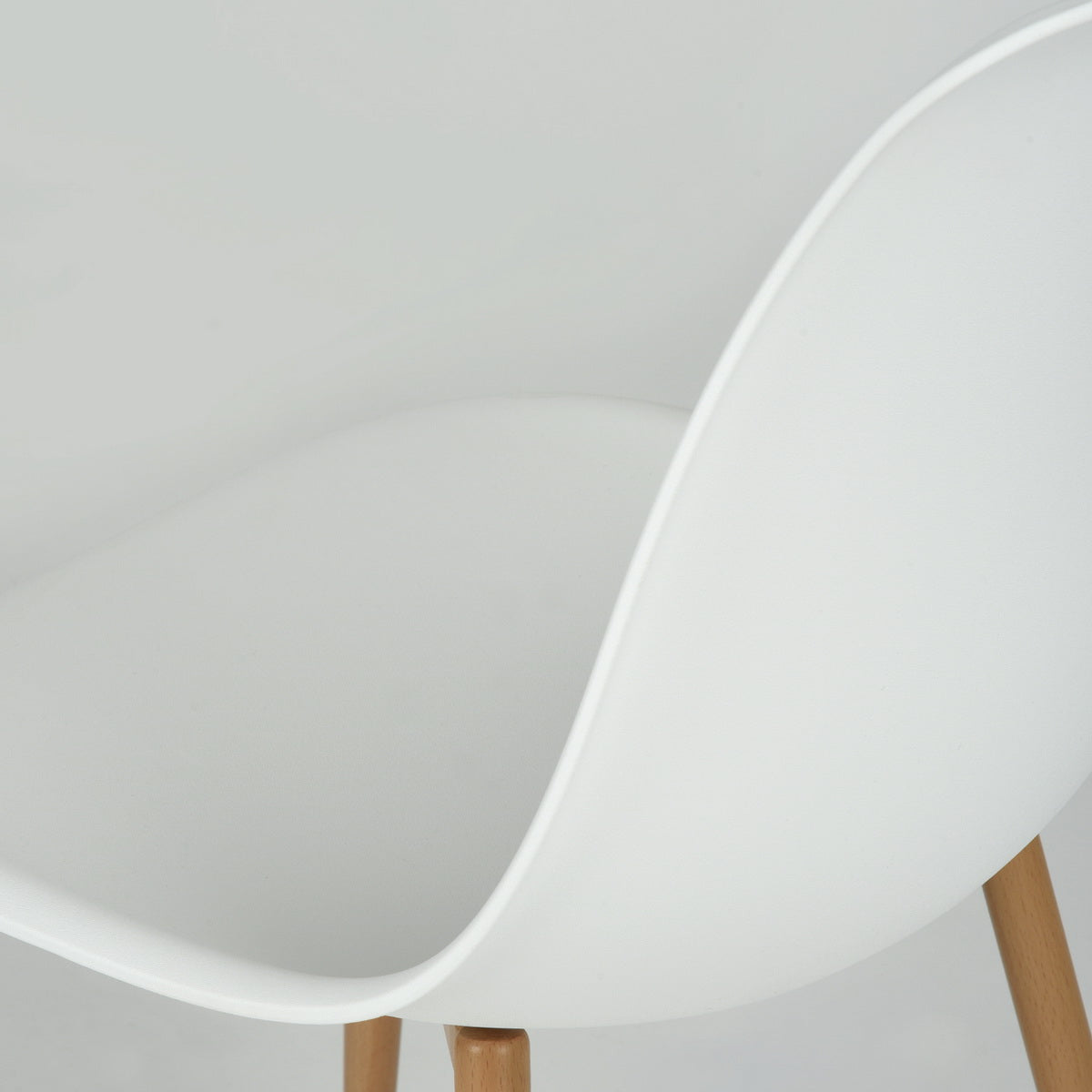 Homylin Dining Chair, Mid Century Modern Style PP leisure Chairs Accent Side Chairs for Kitchen, Dining Room, Living Room, Bedroom, Office Side Chairs, White