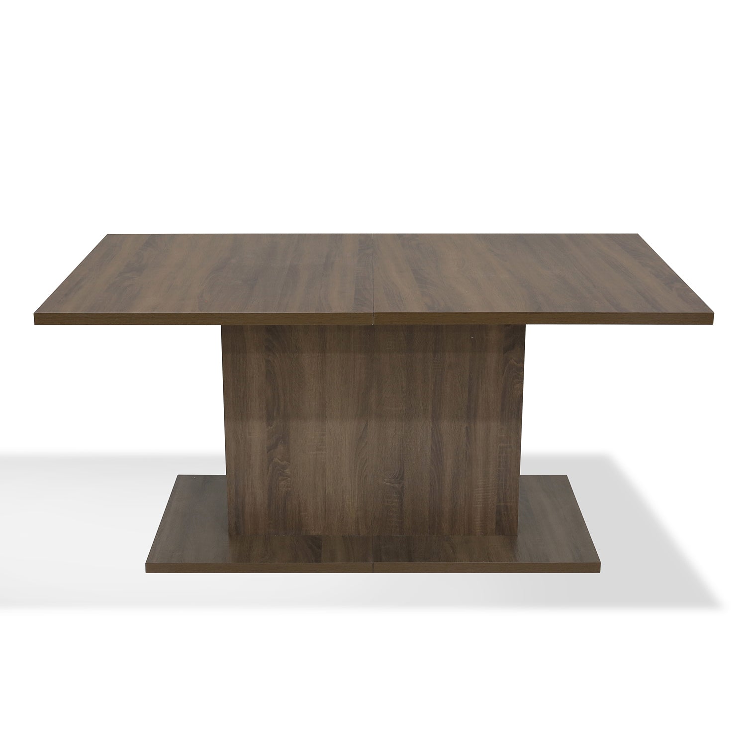 Homylin 63''Rectangular Dining Table Simplicity Kitchen Table with Wooden Pedestal Base Contemporary Living Room Dining Room Table Furniture, Seats Up to 6, Dark Brown