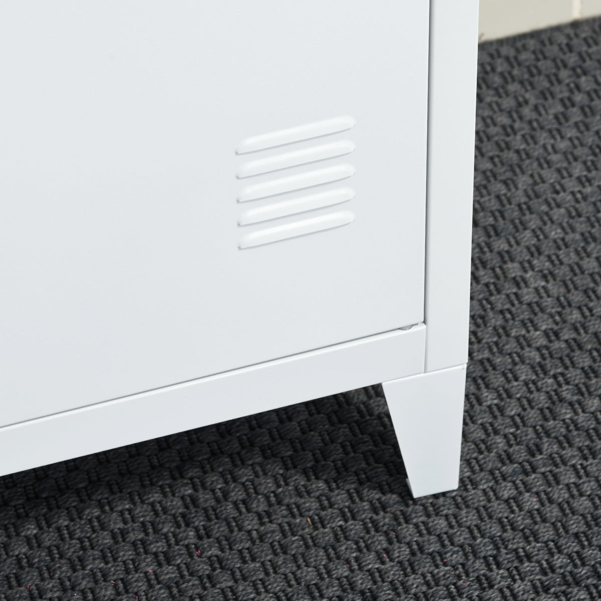Homylin Commercial Metal File Organizer Home Office Metal Storage Cabinet, 1 Door 3 Shelves, White