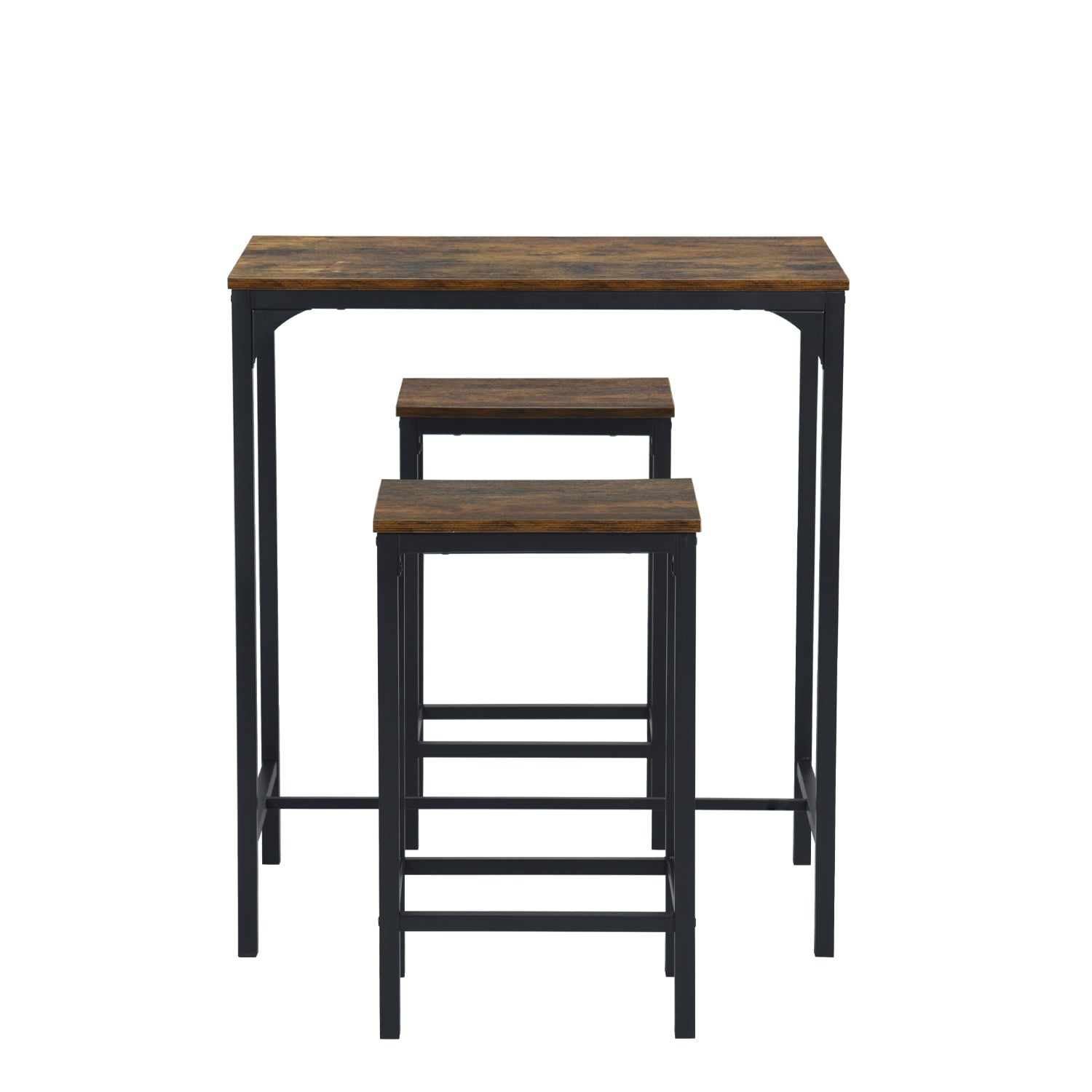 Homylin Bar Dining Table 3 Piece Set, Bar Benches and Bar Table Bar Set Bar Table and 2 Chairs, Industrial Style Bar Set for Living Room, Kitchen and Bar. Vintage