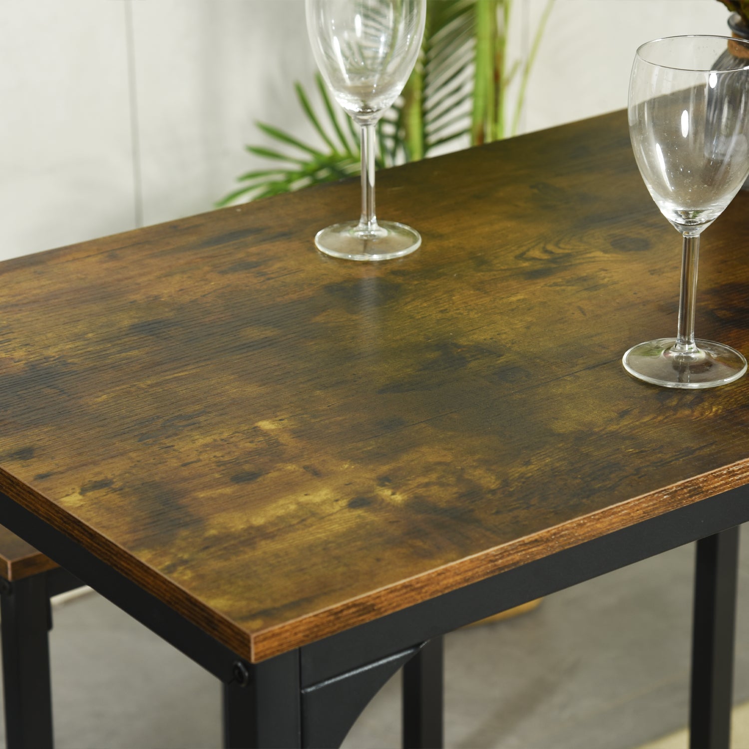 Homylin Bar Dining Table 3 Piece Set, Bar Benches and Bar Table Bar Set Bar Table and 2 Chairs, Industrial Style Bar Set for Living Room, Kitchen and Bar. Vintage