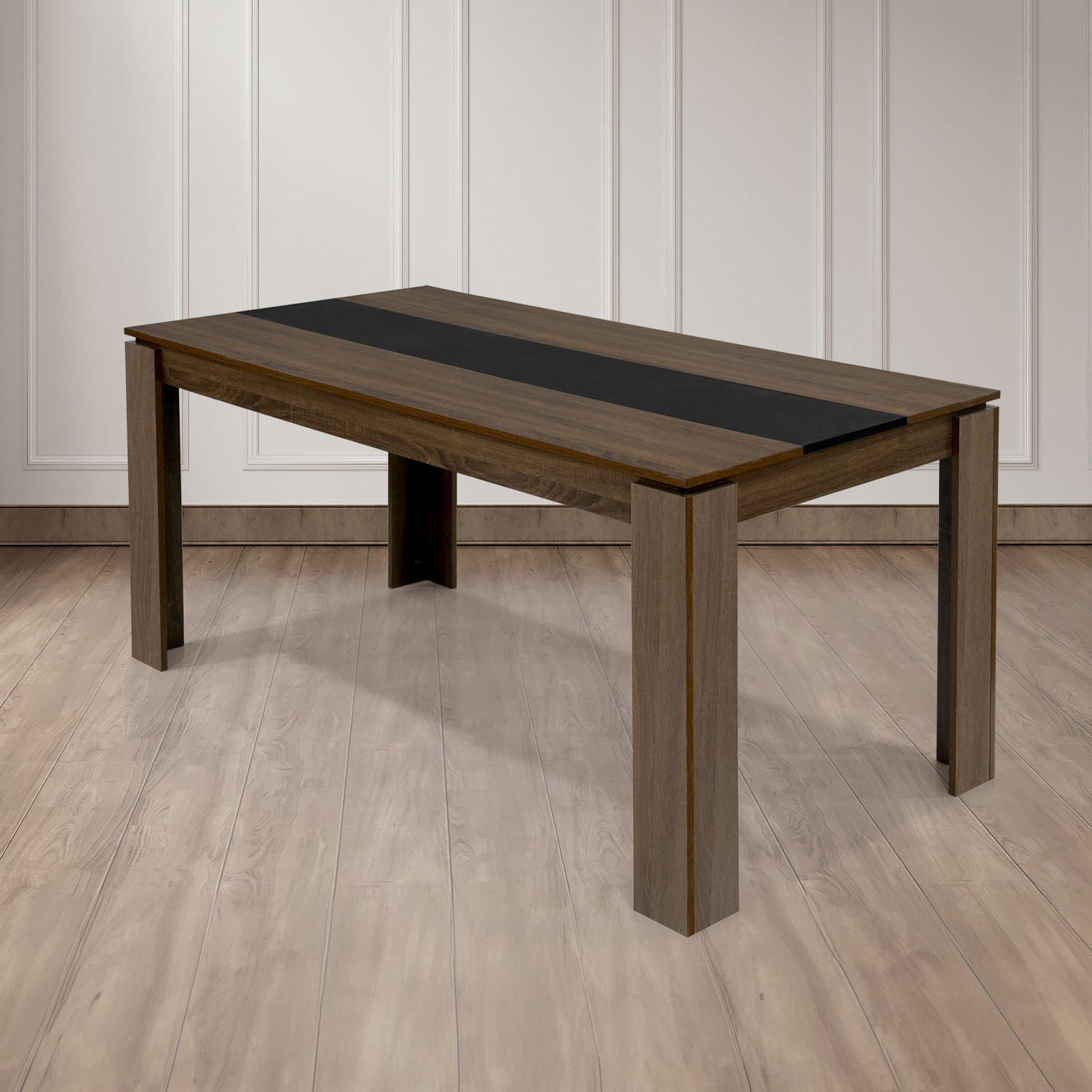 Homylin Dining Table for 6-8, 62.9-Inch Rectangular Kitchen Table Heavy Duty Industrial Wood Large Long Dining Room Table for Dining Living Room Conference, Brown and Black (only Table)