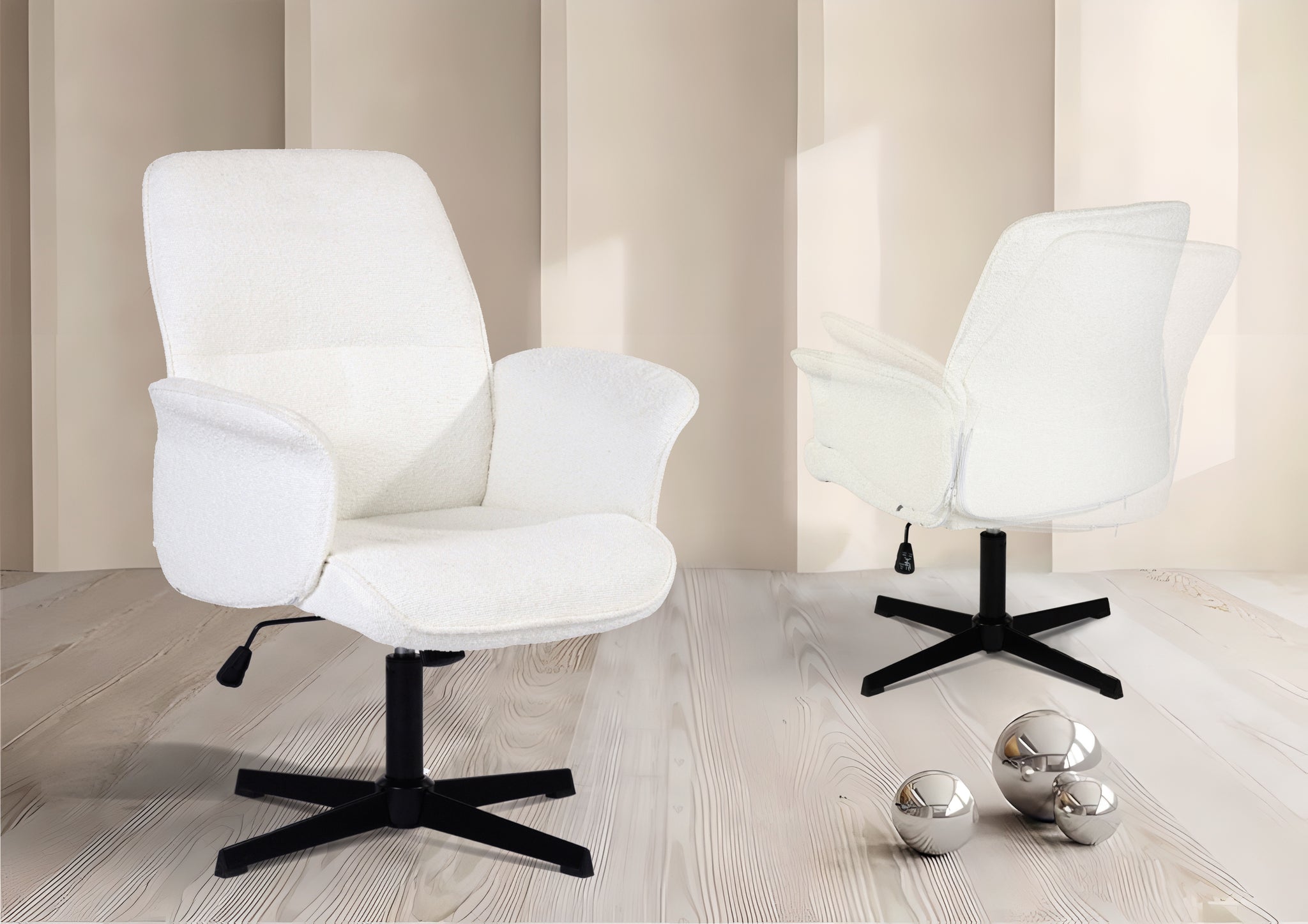 Homylin Dining Chairs set of 4, Stylish Swivel Kitchen Chairs with Comfortable Upholstered Seat for Home Kitchen Dining Room Reception Meeting Room, Beige
