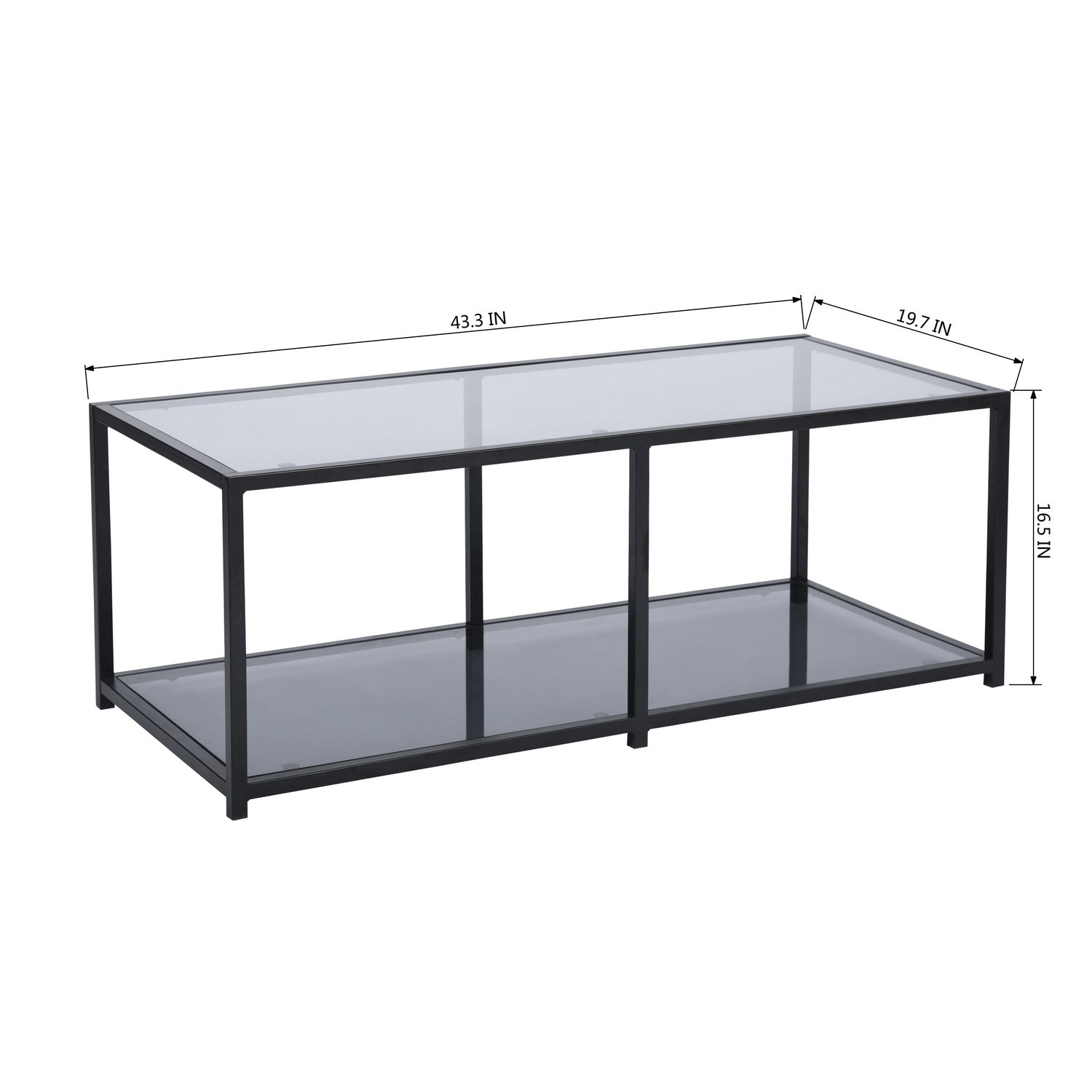 Table basse Homylin Modern Retangle 110x50x42cm gris fumé